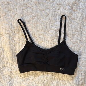 Splits59 Black Sports Bra with Adjustable Straps